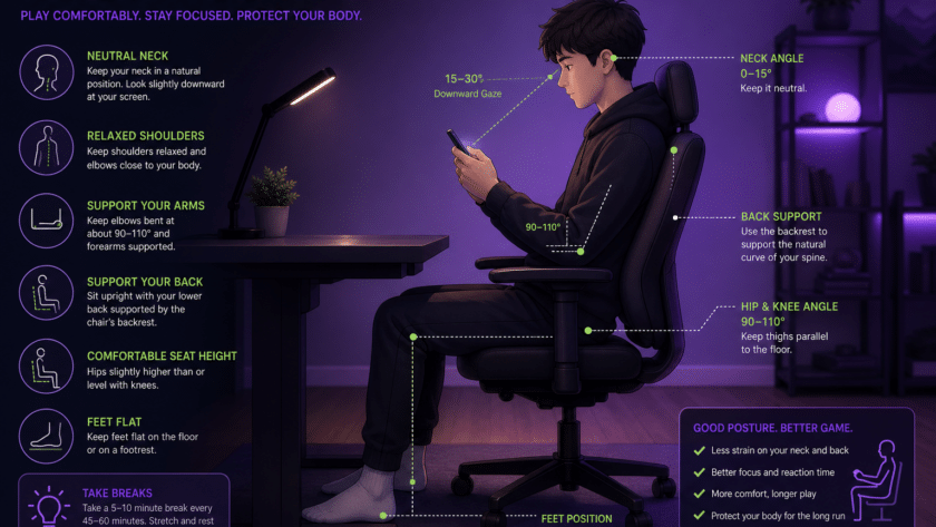 Postur duduk gaming PGTOTO