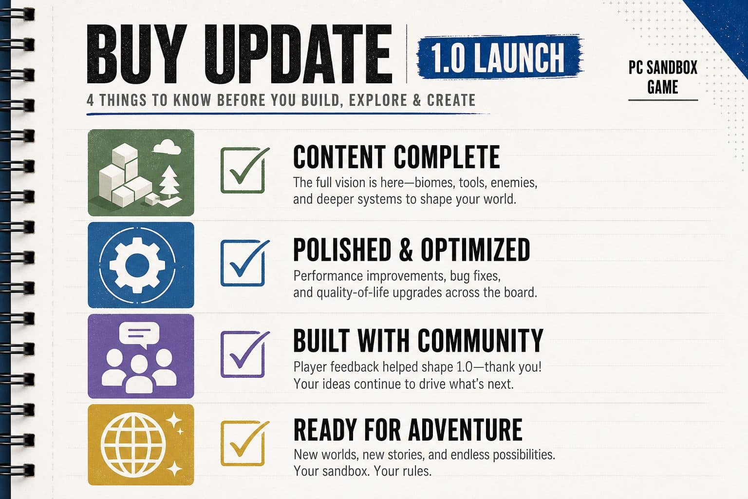 Checklist Scrap Mechanic 1.0